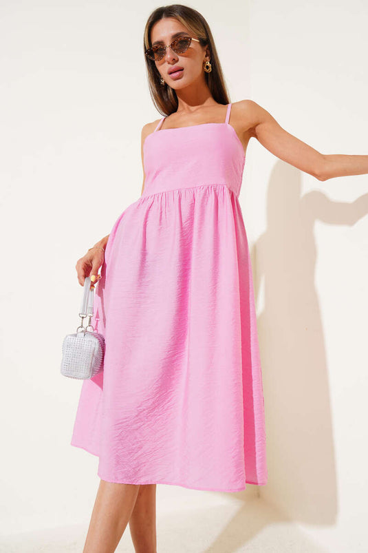 Rosa, dünn trägeriges Gipel-Kleid