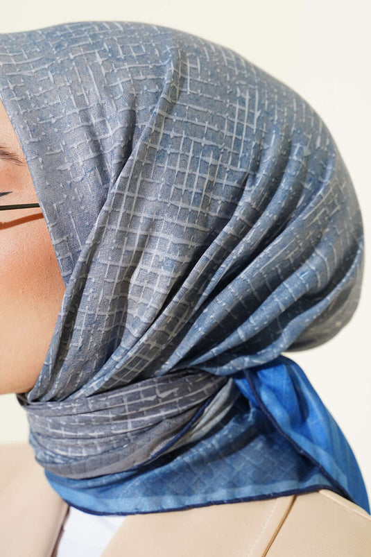 Écharpe Demore à fines rayures, indigo