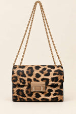 Sac À Main Féminin À Rayures Et Motif Léopard