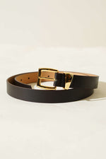 Ceinture Fine En Métal À Boucle Carrée En Café Intense