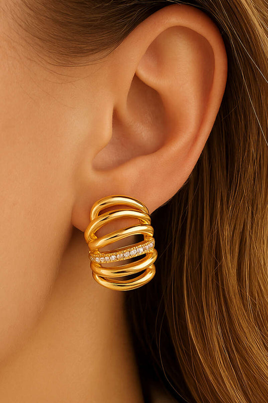 أقراط ذهبية رفيعة من ستار تريك