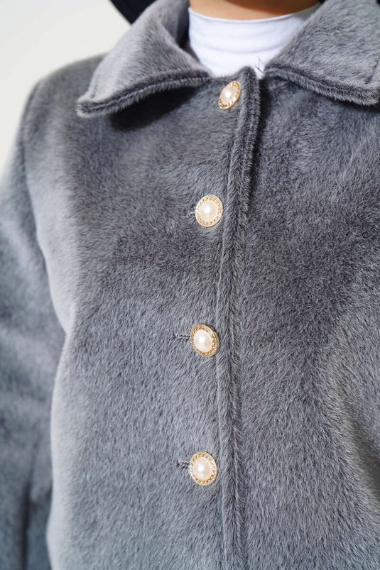 Veste Courte Bouton Perle Goldfox Gris