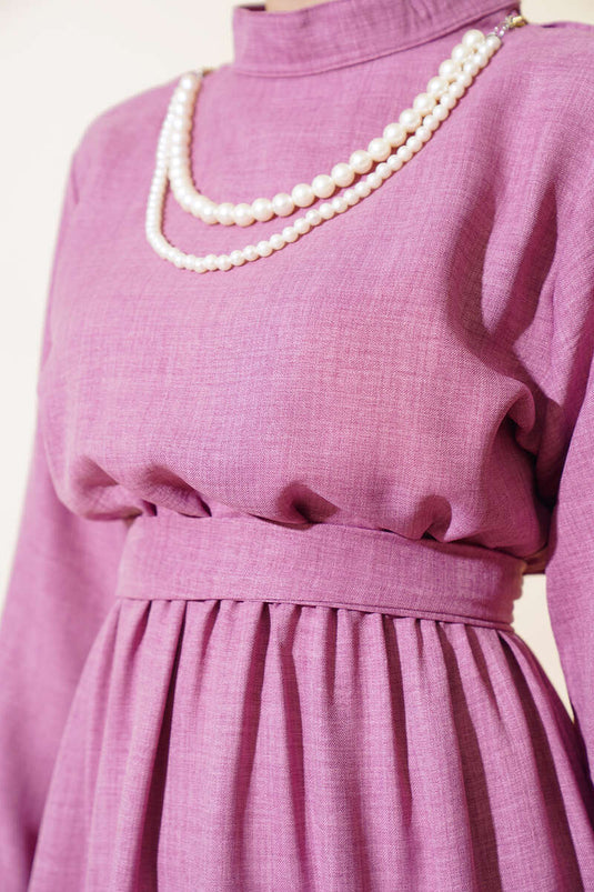 Robe Collier de Perles Dusty Rose