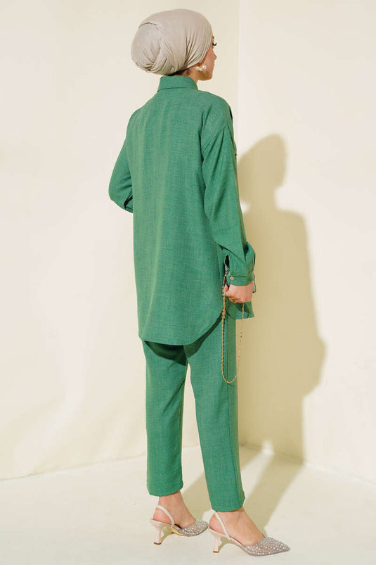 Pearl Linen Suit Grøn