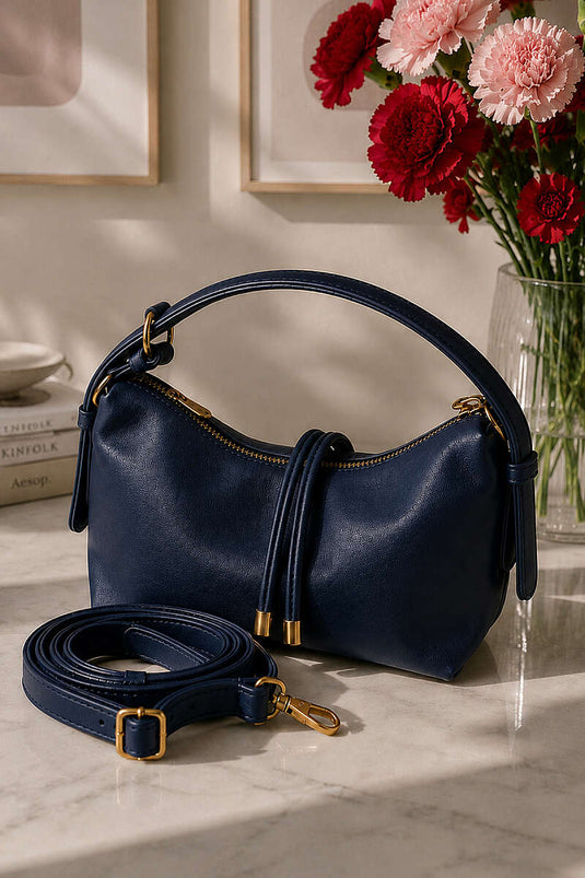 Sac baguette avec cordon accessoire Bleu marine
