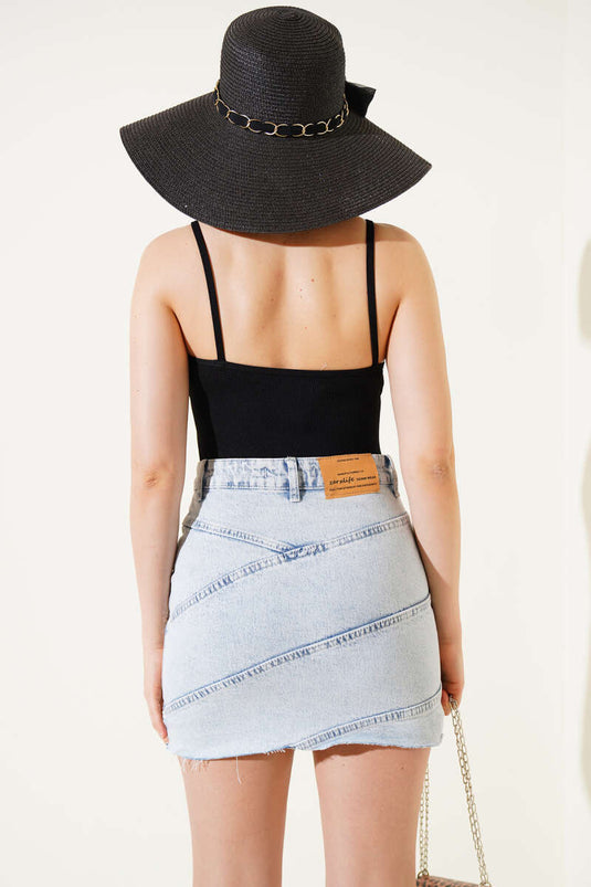 İp Askılı Fitilli Çıtçıtlı Body Siyah