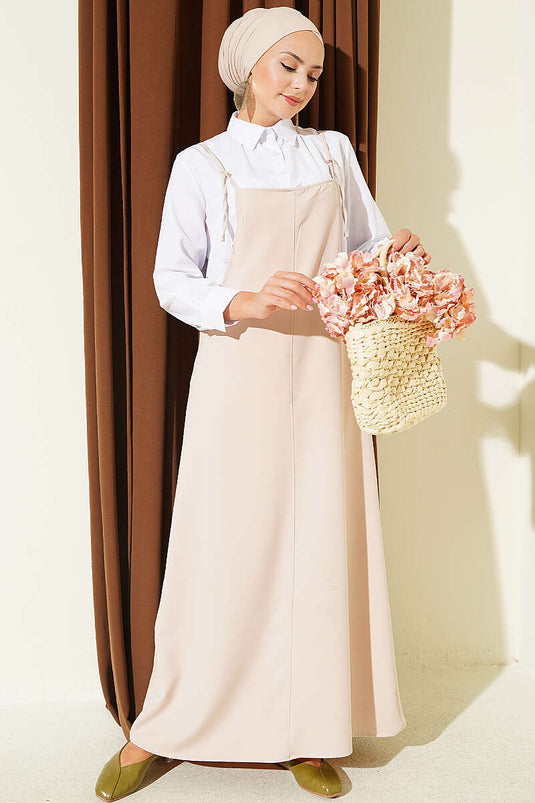 Robe Jile En Tricot Beige À Bretelles