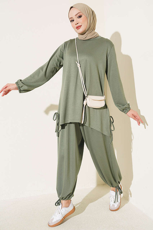 Haki Tie-Detail Two-Piece Set