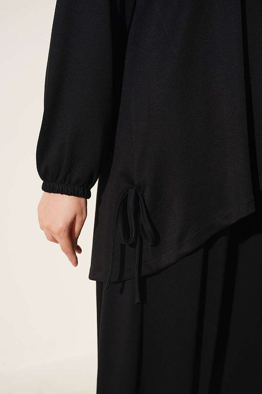 Conjunto De Dos Piezas Negro Con Detalle De Lazo