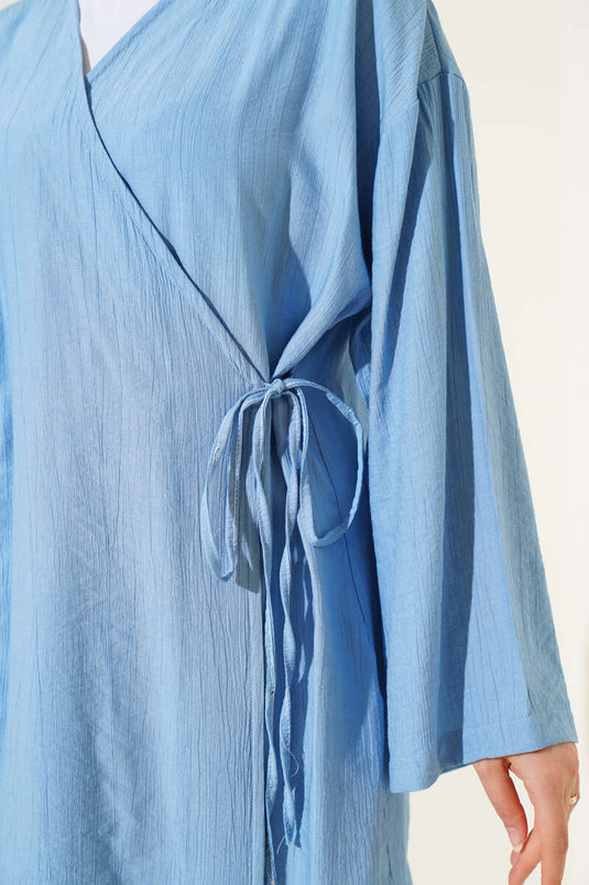 String Tied Kimono Blue