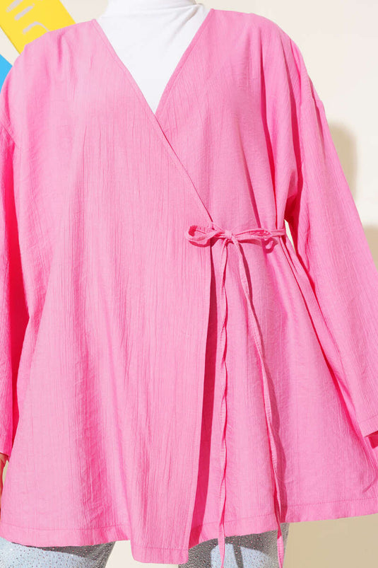 String Tied Kimono Pink