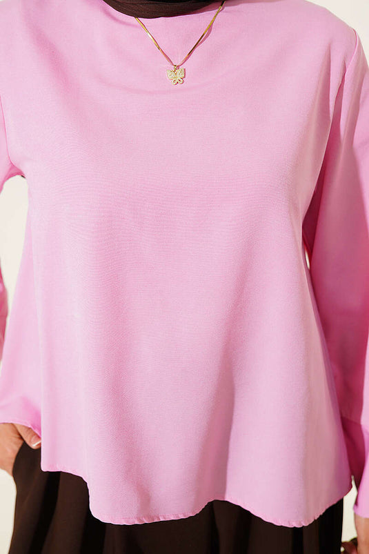 İp Kuşaklı Terikoton Bluz Pembe
