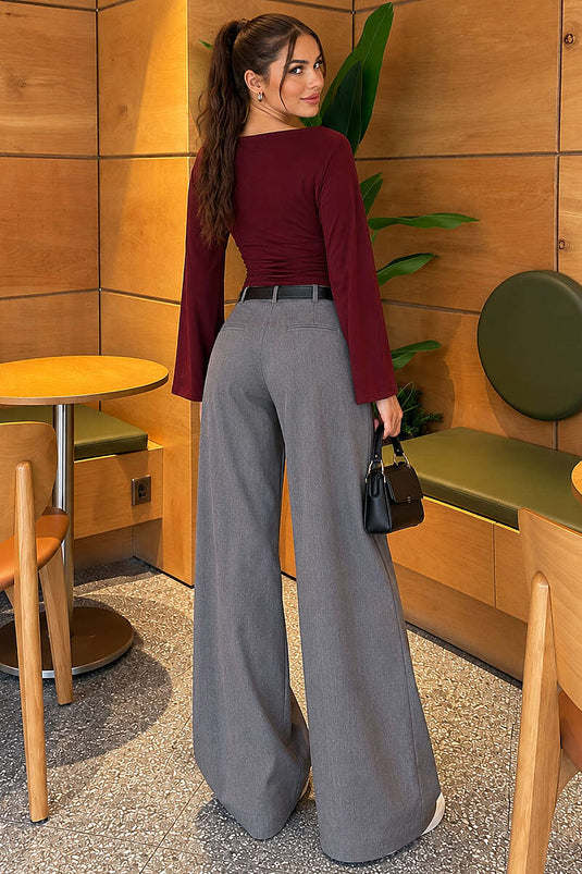 Blusa Con Cinturilla Estilo Español Morada