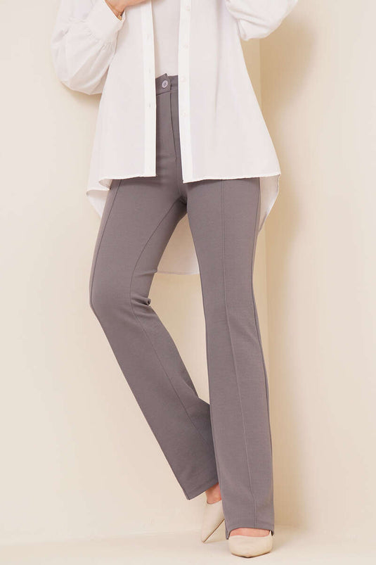 Pantalon Évasé Gris