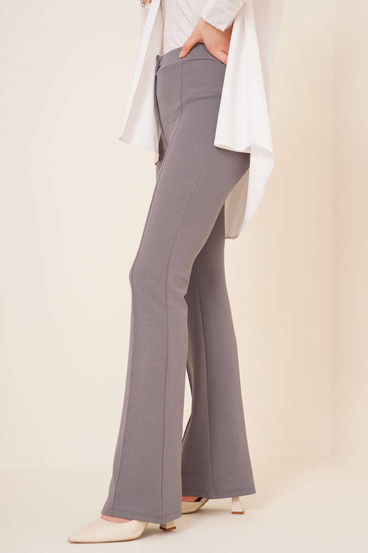 Pantalon Évasé Gris