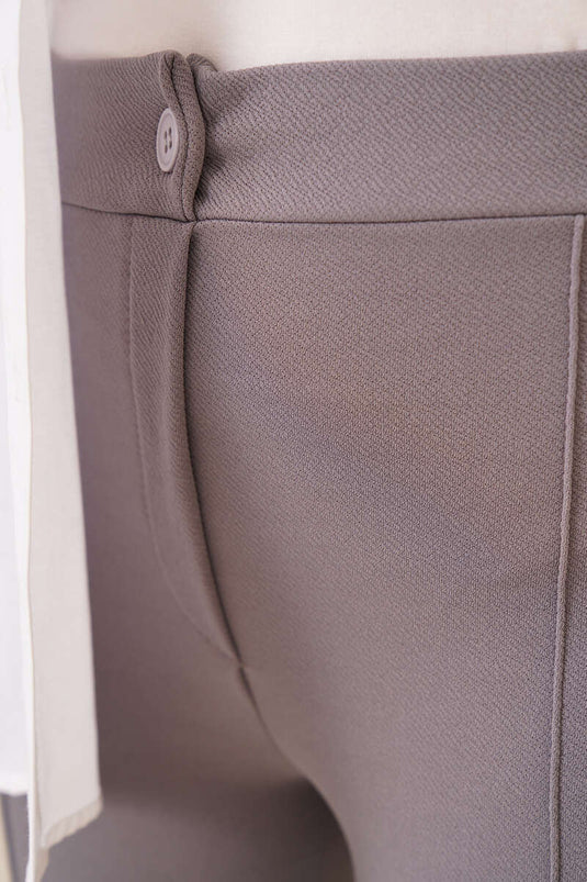 Pantalon Évasé Gris