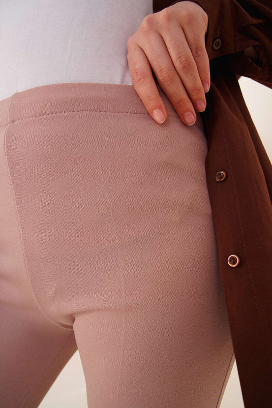 Pantalon droit évasé en vison