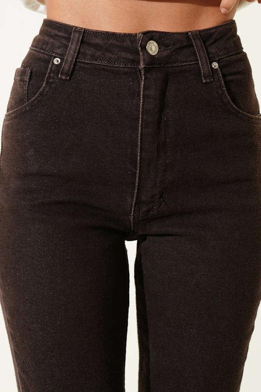 Pantalon en jean coupe espagnole marron