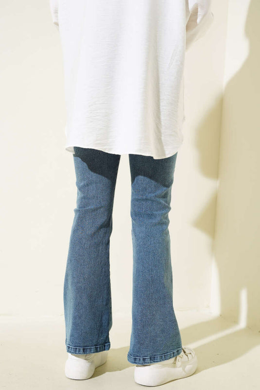 Bell-bottom Jeans Snow Wash