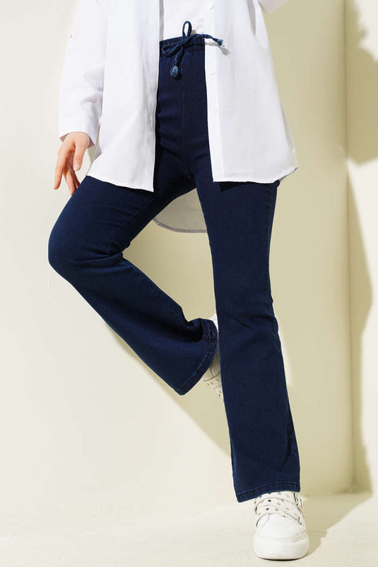 Jean bleu marine à jambes larges