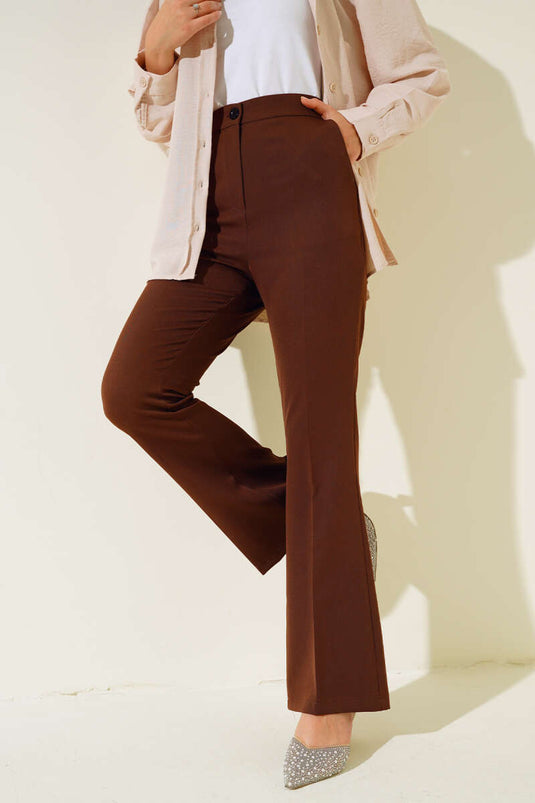 Pantalon Flare Marron