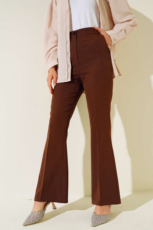 Pantalon Flare Marron