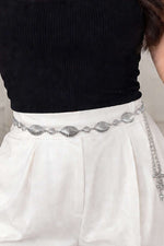 Ceinture À Chaîne Détails Coquillage Perle En Argent