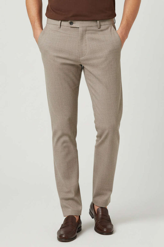 Italian Slim Men's Trousers Beige