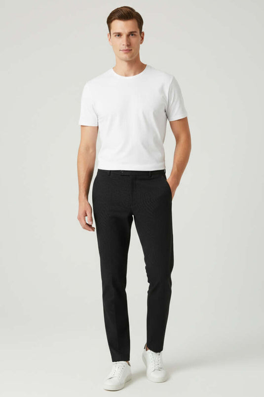 İtalyan Slim Erkek Pantolon Siyah