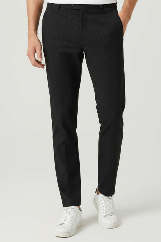 İtalyan Slim Erkek Pantolon Siyah