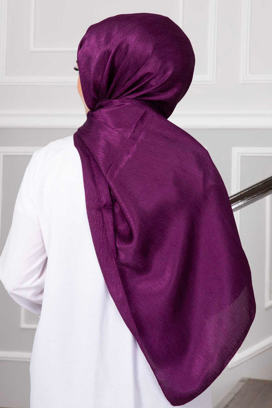 Châle Hijab Jacquard à Motifs de Verre Brisé Prune