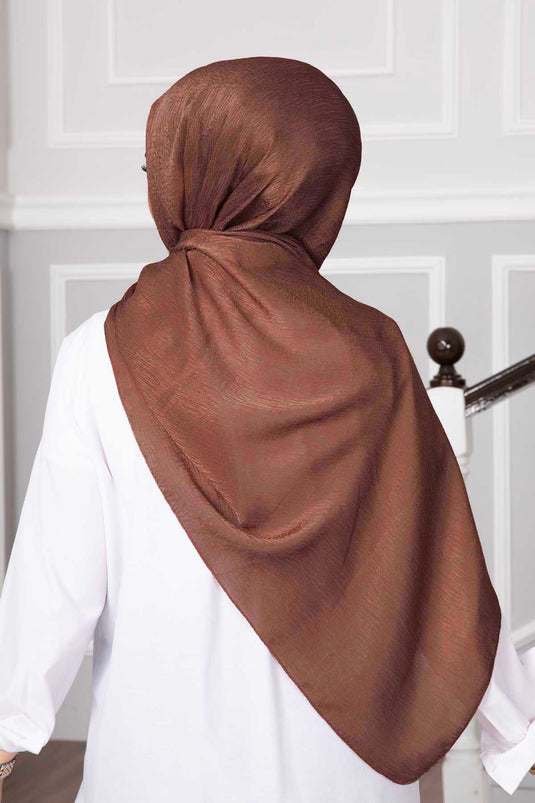 Châle Hijab à motifs cassés en verre jacquard marron