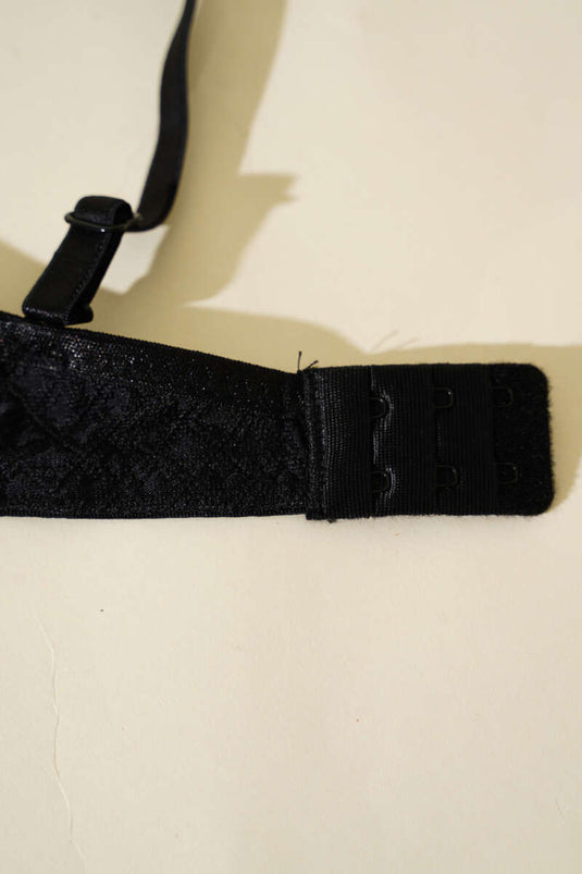 Soutien-gorge rembourré à motif jacquard noir