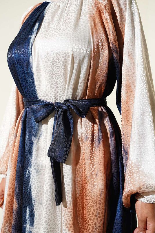 Marine Muster Kleid Mit Raglanärmeln