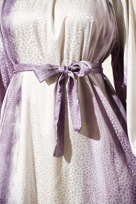 Lila Muster Kleid Mit Raglanärmeln
