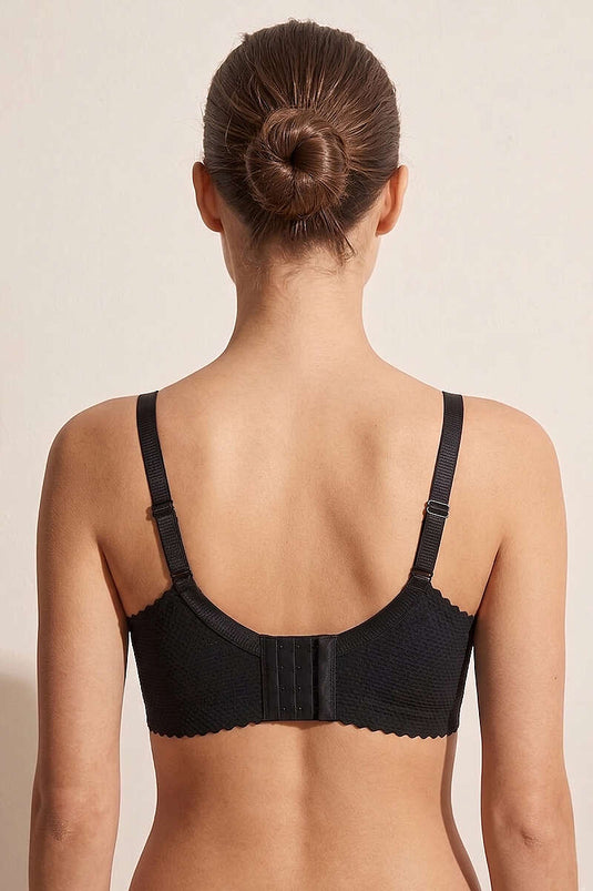 Soutien-gorge à découpe laser jacquard noir