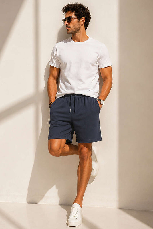 Short homme à poches arrière en jacquard, couleur fumée