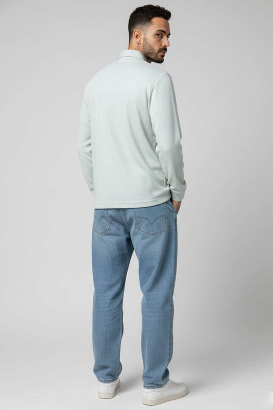 Jacquard Striped Men's Shirt Green