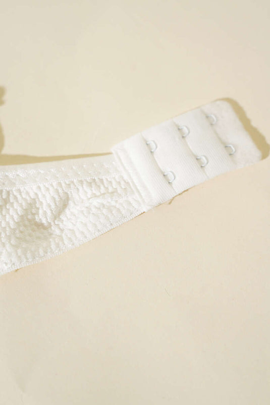 Jacquard Lace Detailed Padded Bra Ecru