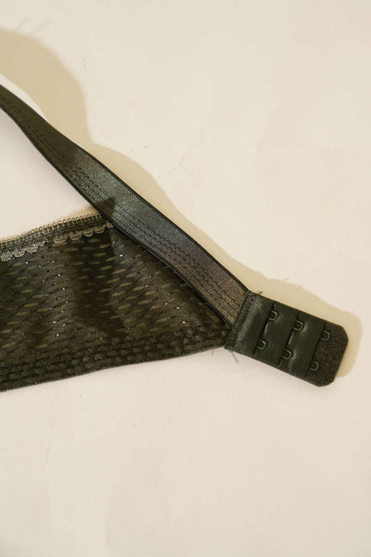 Jacquard Non-Padded Bra Khaki