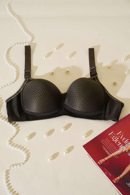 Jacquard Non-Padded Bra Khaki