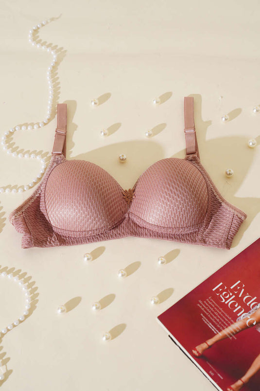 Jacquard Non-Padded Bra Brown