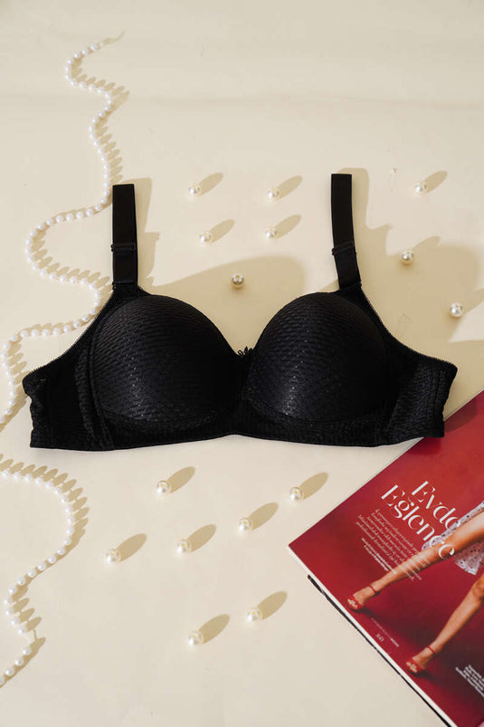 حمالة صدر جاكار غير مبطنة باللون الأسود