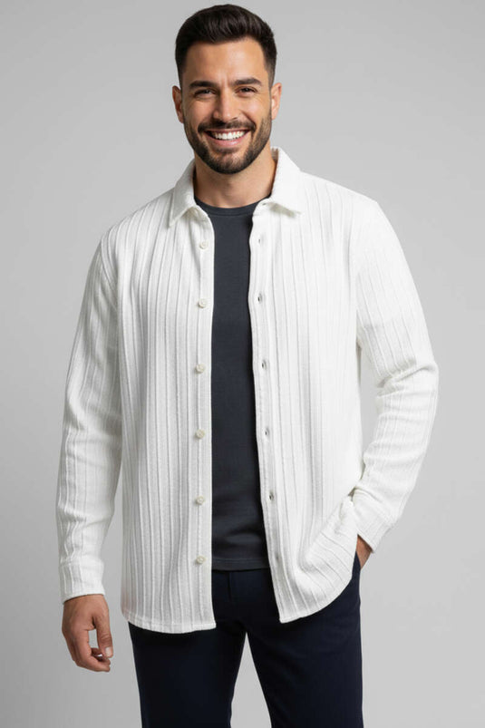 Chemise homme Jacquard, écru