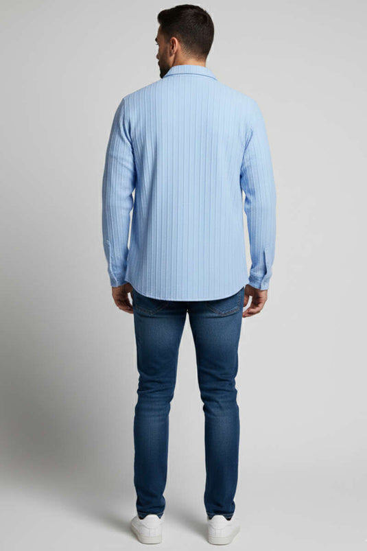 Camicia da uomo Jacquard Blu