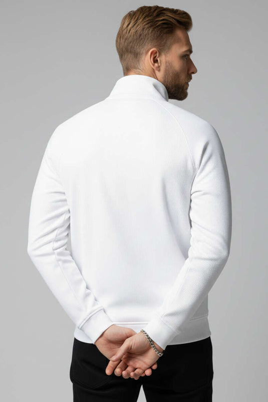 Gilet homme en maille jacquard, écru