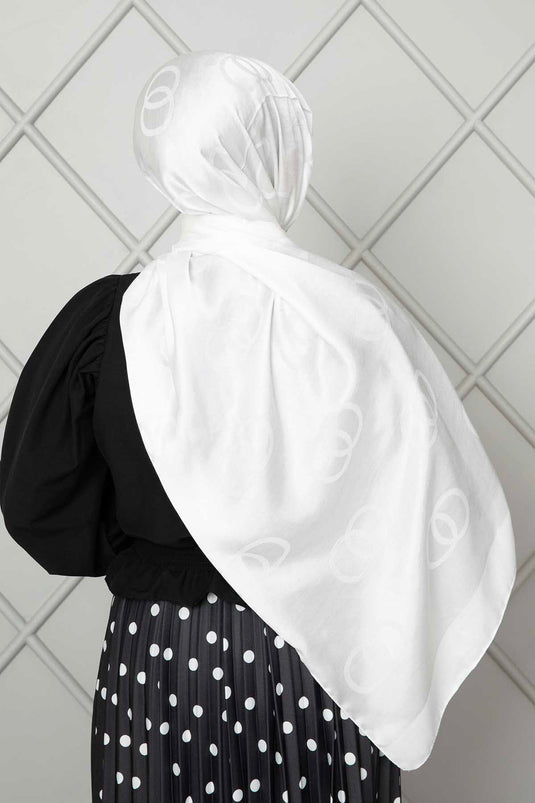 Mantón Hijab Jacquard Blanco