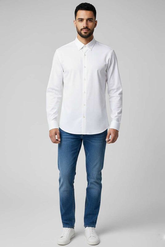 Jacquard Supreme Men's Shirt, Ecru