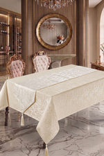 Ensemble De Table À Manger Jacquard Beige