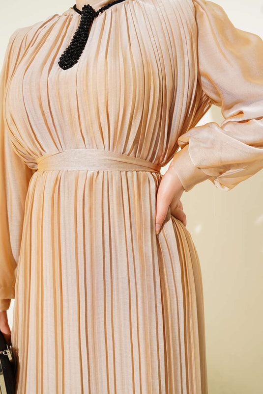 فستان جانجان المطوي باللون الجملي